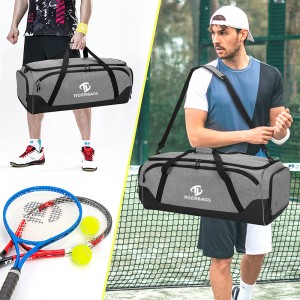 Saco de raquete de tênis pode ser de grande capacidade com compartimento de sapato ventilado independente