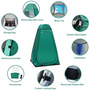 Duschzelt Pop-up Privatsphär Zelt Camping Portable Toiletten Zelt gëeegent fir Camping