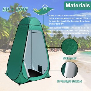 Itende leshawari le-pop-up tent privacy camping portable toilet tent elifanele ukukhempa