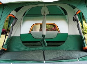 Kempinga ģimenes kajītes telts āra telts var tikt pielāgota