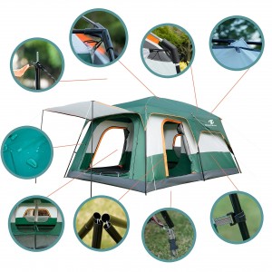 קמפינג אוהל בקתה משפחתית ניתן להתאים אישית אוהל חיצוני