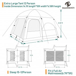 camping family cabin tent ນອກ marquee ສາມາດໄດ້ຮັບການປັບແຕ່ງ