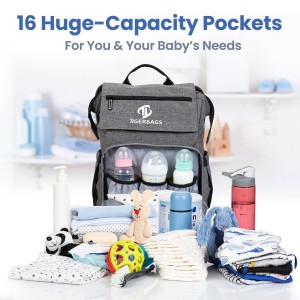 Baby diaper backpack စားပွဲပြောင်းတစ်ခုပါသော ကလေးအနှီးကျောပိုးအိတ်