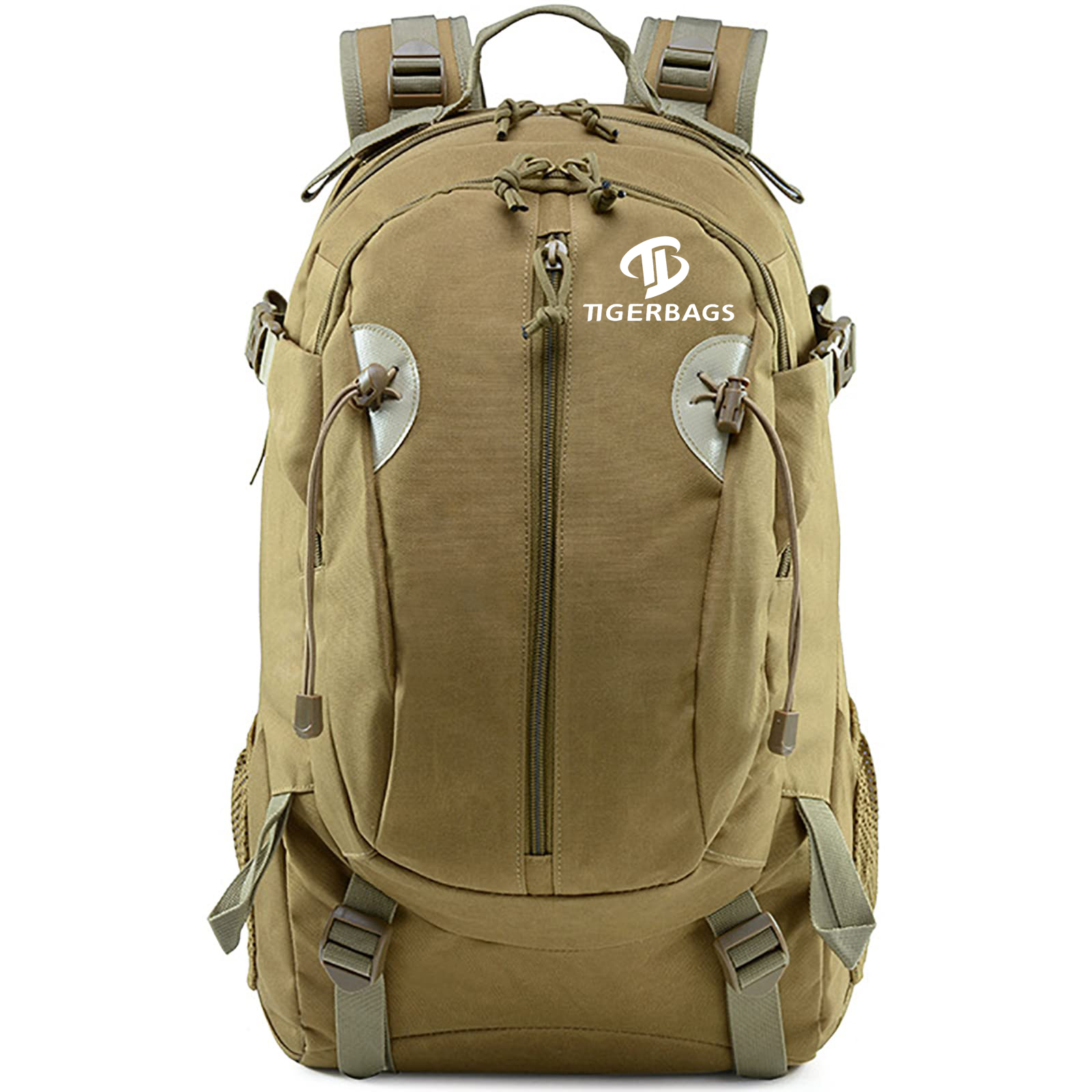 खाकी उच्च क्षमता ट्रैकिंग सामरिक बैकपैक ऑक्सफोर्ड कपड़ा बैग