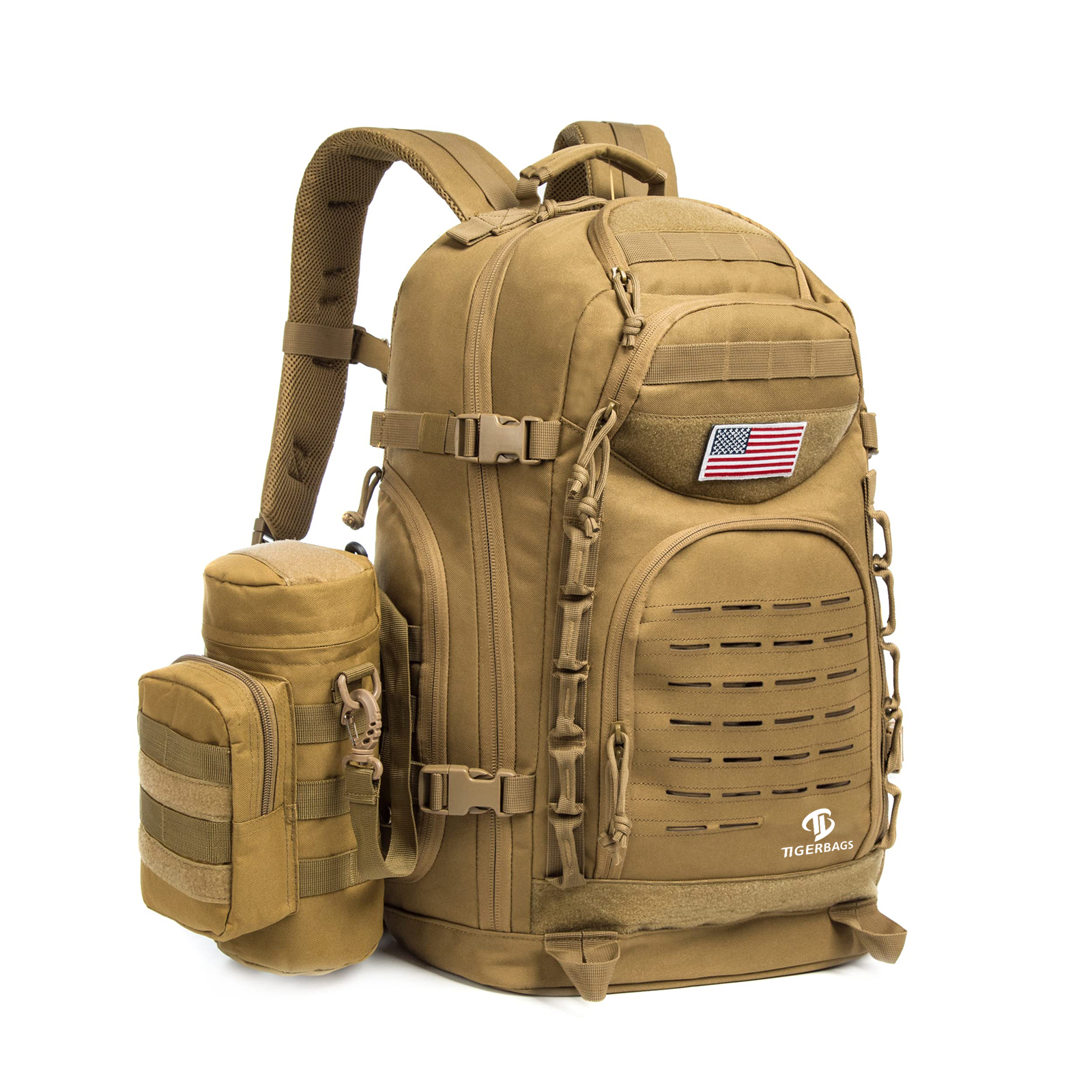 Yellow-brown tactical backpack Mvura isingapindi polyester tactical bag