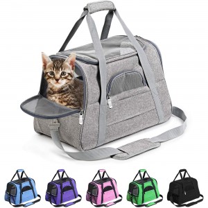 Bolsa de ombreiro de transporte, bolsa de ombreiro para mascotas, bolsa de aviación duradeira para mascotas