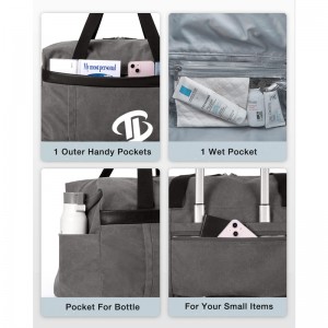 Travel Duffel Bag Light Griż Travel Duffel Bag Ġarr borża matul il-lejl