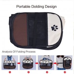 Pop-up tent pet pen carrier dog cat dog portable collapsible durable paw kennel