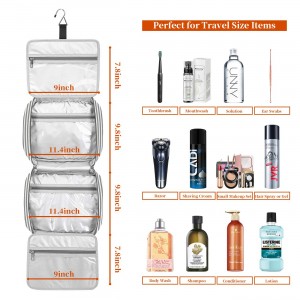 હેંગિંગ ટ્રાવેલ મેકઅપ બેગ મોટી ક્ષમતાની મેકઅપ બેગ