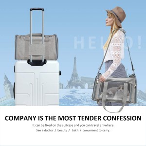 Fleksibilna torba iz blaga z zložljivim letalskim nahrbtnikom za hišne ljubljenčke