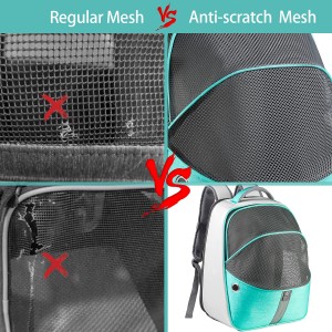 Waterproof super capacity pet backpack ine mesh backpack anti kutiza zipper