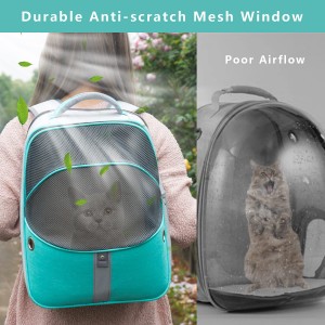Водонепроницаемый сверхвместительный рюкзак для домашних животных с сетчатым рюкзаком на молнии, предотвращающей побег