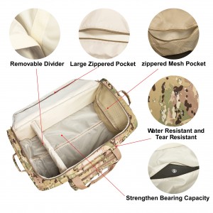 Abnehmbar iwwerdimensionéiert Rad Deployment Trolley Duffle Bag
