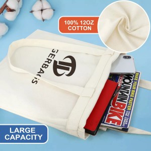Túi tote vải cotton đáng yêu 2 túi bên trong có thể tái sử dụng và in ấn