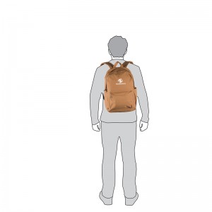 Brown polyester yekufamba backpack laptop yekufambisa basa bhegi rakagadziridzwa