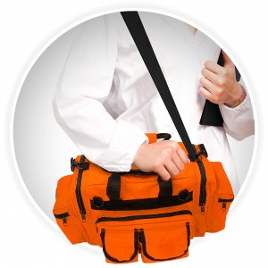Bộ dụng cụ sơ cứu y tế khẩn cấp sang trọng dung lượng lớn màu cam có thể tùy chỉnh