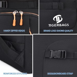 600D નાયલોન સ્કી બેગ વોટરપ્રૂફ ટકાઉ સ્કી સાધનો બેગ કસ્ટમાઇઝ કરી શકાય છે