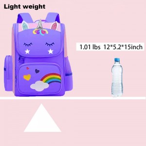 Rainbow Unicorn Girl student school cute backpack breathable