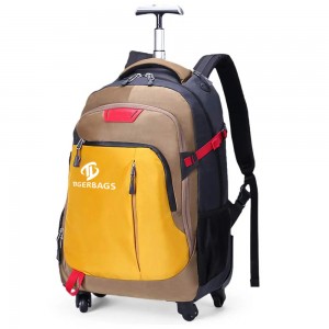Water Resistant Rolling Wheeled Backpack Tas Kompartemen Laptop