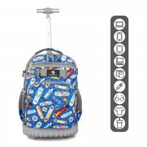 กระเป๋าใส่สัมภาระพกพาแบบมีล้อเลื่อนแบบล้อเลื่อนสำหรับนักเรียนโรงเรียนเดินทาง