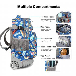 Nešiojamas bagažo dėklas su ratų traukimo strypu studentų kelionių mokykla