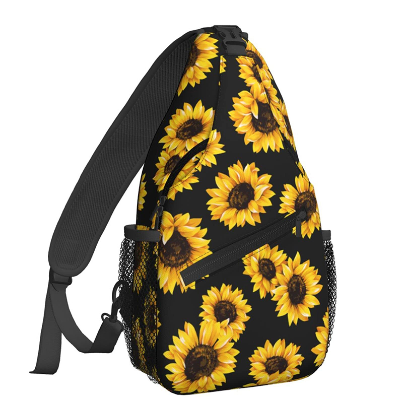 Letvægts crossbody-taske til mænd og kvinder Sunflower brysttaske skuldertaske multi-purpose rejse vandretaske