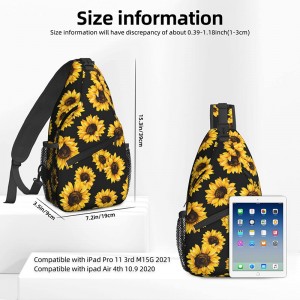 Beg silang ringan untuk lelaki dan wanita Beg dada bunga matahari beg bahu beg kembara pelbagai guna