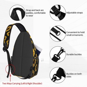 Magaan na crossbody bag para sa mga lalaki at babae Sunflower chest bag shoulder bag multi-purpose travel hiking bag