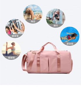 जिम बॅग ओले आणि कोरडे पृथक्करण नायलॉन वॉटरप्रूफ डफल बॅग मोठी क्षमता पोहण्याची बॅग प्रवास बॅग