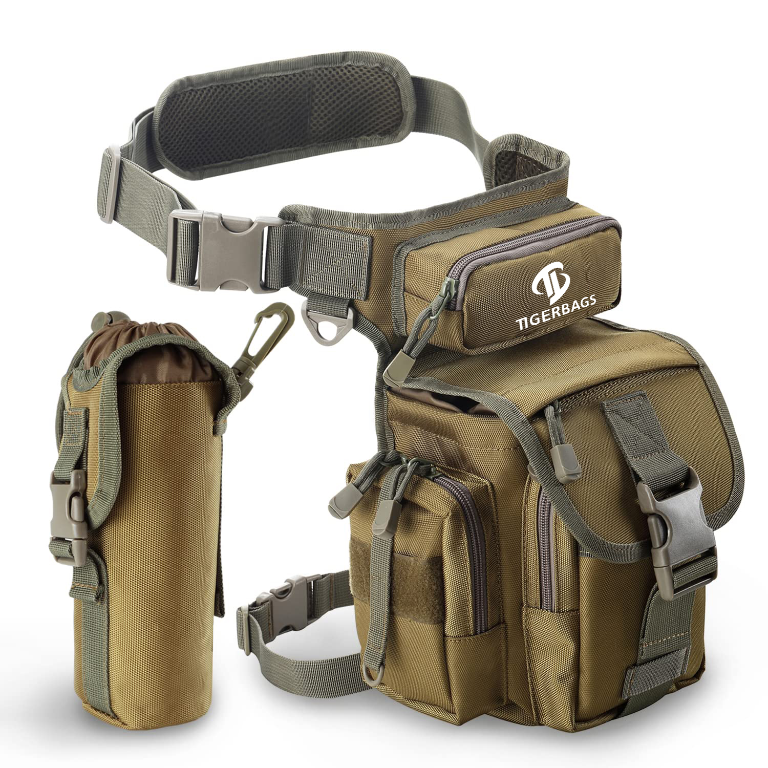 Szakadásálló egyszínű, nem könnyen fakulható nylon Tactical Drop Leg Pouch Bag