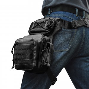 Čierna nylonová veľkokapacitná taška Tactical Drop Leg Pouch