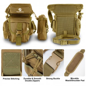 ຄວາມອາດສາມາດຂະຫນາດໃຫຍ່ກັນນ້ໍາທົນທານ Tactical Drop Leg Pouch Bag