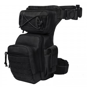 Black nilon kapasitas gedhe Tactical Drop Leg Pouch Bag
