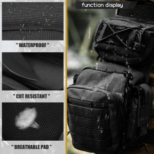 Taktička torbica za noge od crnog najlona velikog kapaciteta