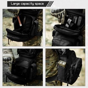 Černá nylonová velkokapacitní taška Tactical Drop Leg Pouch Bag