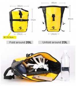 ველოსიპედის დაფის ჩანთა წყალგაუმტარი ველოსიპედის უკანა სავარძლის ბარგის ჩანთა
