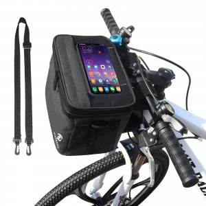 Bolsa para manillar de bicicleta con soporte para teléfono con pantalla táctil Soporte para botella de bicicleta Bolsa aislante con bolsa de malla