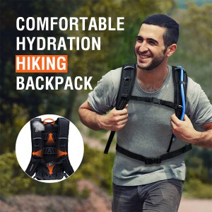 2 litre BPA İçermeyen Astarlı Su Torbası Sırt Çantası Su Sırt Çantası Hafif su geçirmez Su torbalı Yürüyüş sırt çantası Açık havada koşu, kamp, ​​yürüyüş için uygun