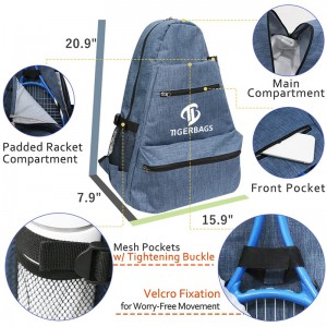 Tas punggung tenis pria dan wanita, tas raket tenis Digunakan untuk membawa raket, squash, bulu tangkis, dan aksesori olahraga perjalanan lainnya