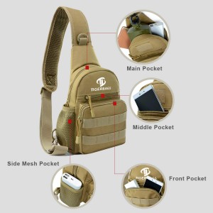 આઉટડોર ચેસ્ટ બેગ 900D નાયલોન ટેક્ટિકલ ક્રોસ બોડી હાઇકિંગ બાઇક બેગ