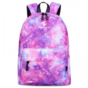 Galaktyczny fioletowy Lekki wodoodporny śliczny tornister Podróżny plecak studencki