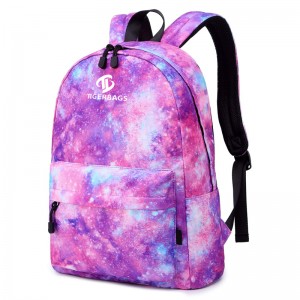 Morado galáctico, ligero, impermeable, lindo, mochila escolar, mochila de viaje para estudiantes