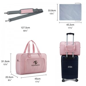 Pink nga bag sa katapusan sa semana Carry-on bag Travel duffel bag Dako nga overnight bag