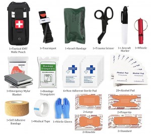 Trauma kit, tourniquet, kit survival darurat kit médis