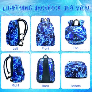 Starry Blue Laptop Schoolbag Տղամարդկանց ջրակայուն ճամփորդական պայուսակ Ուսանողական ուսապարկ