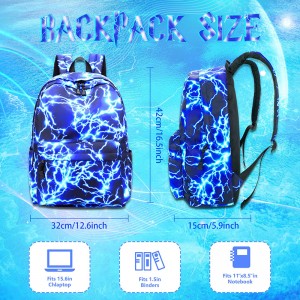Starry Blue Laptop Schoolbag Lalaki Waterproof Travel Kantong Mahasiswa ransel