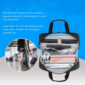 Sort bærbar taske Udvidelig mappe Computertaske til mænd kvinder