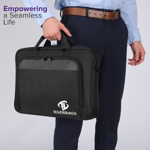 Црна Classic Slim Business Pro чанта за лаптоп за патување со лента за на рамо