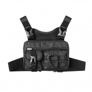 Sporty chest bag, panlalaking chest bag na may built-in na mobile phone holder