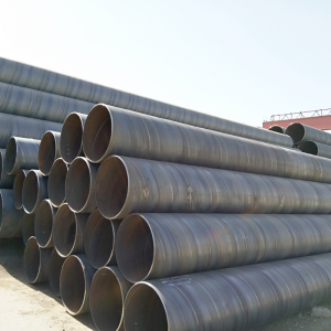 Large diameter welded black low carbon spiral steel pipe